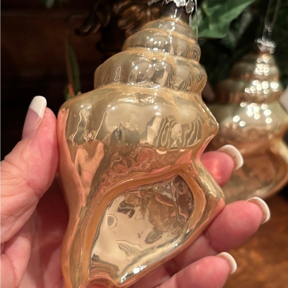 BOMBAY COMPANY VINTAGE SEA SHELL GLASS ORNAMENTS
(4 large) - Picture 1 of 16